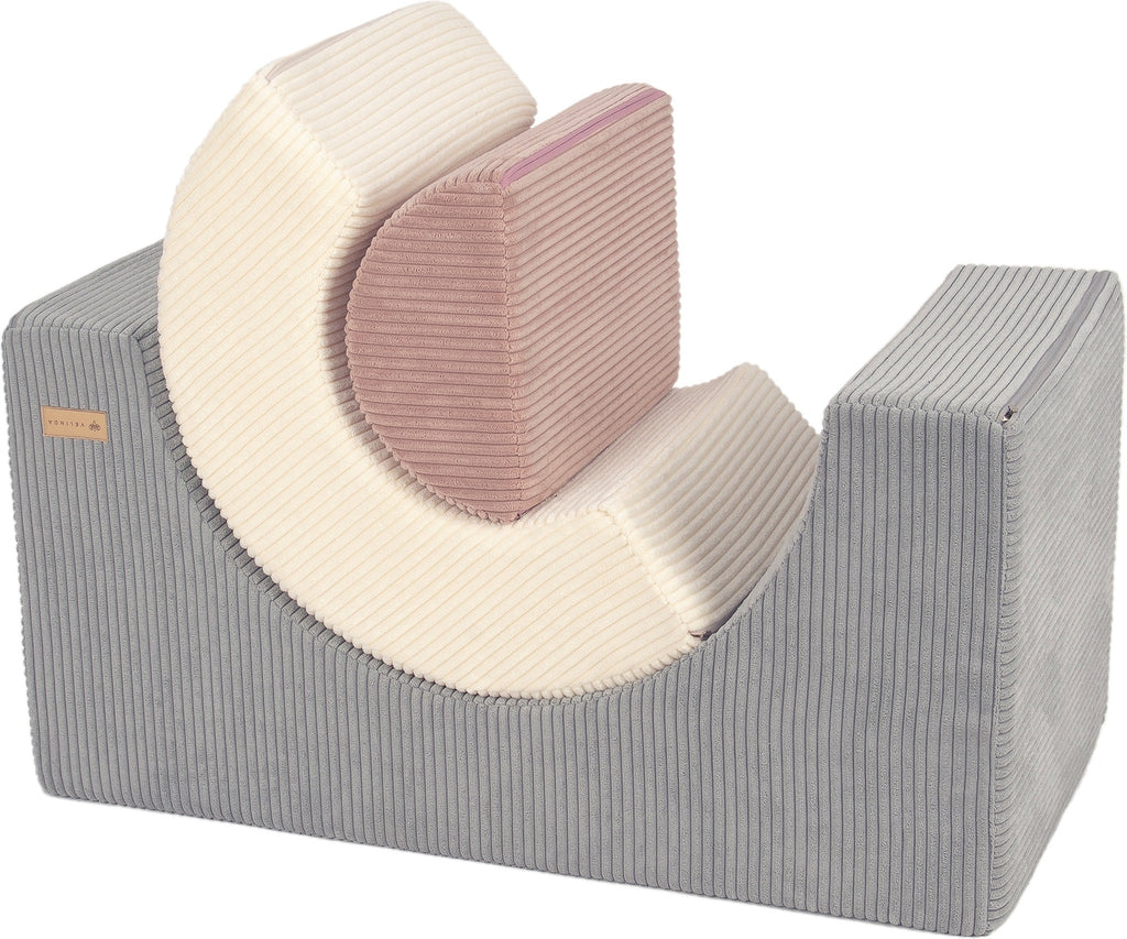 Soft play set, rainbow - Grey, cream, light pink