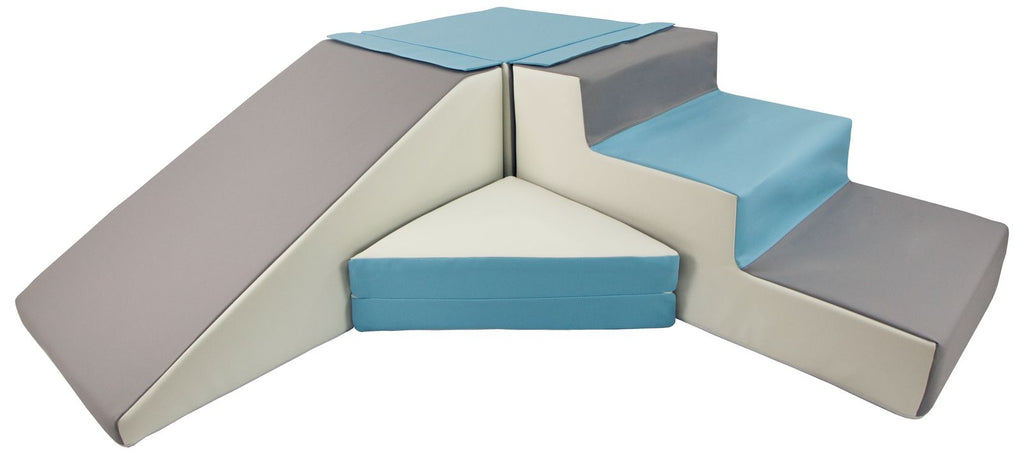 Soft Play Slide Set Blue/White/Grey
