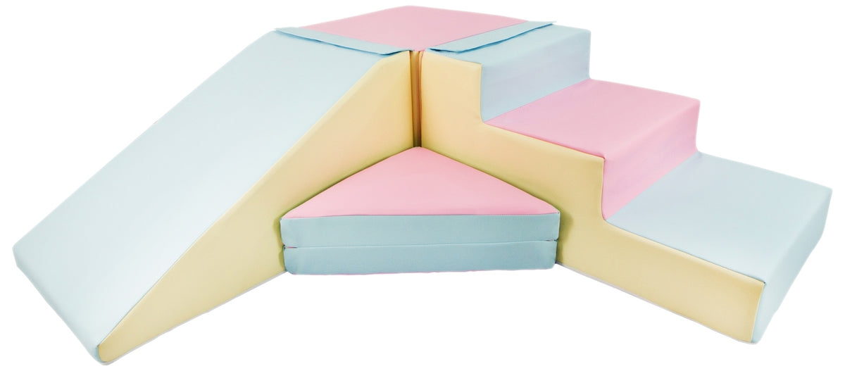 Soft Play Slide Set Pink/Blue/Beige - Pastel