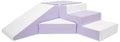 Set of purple foam steps on a white background