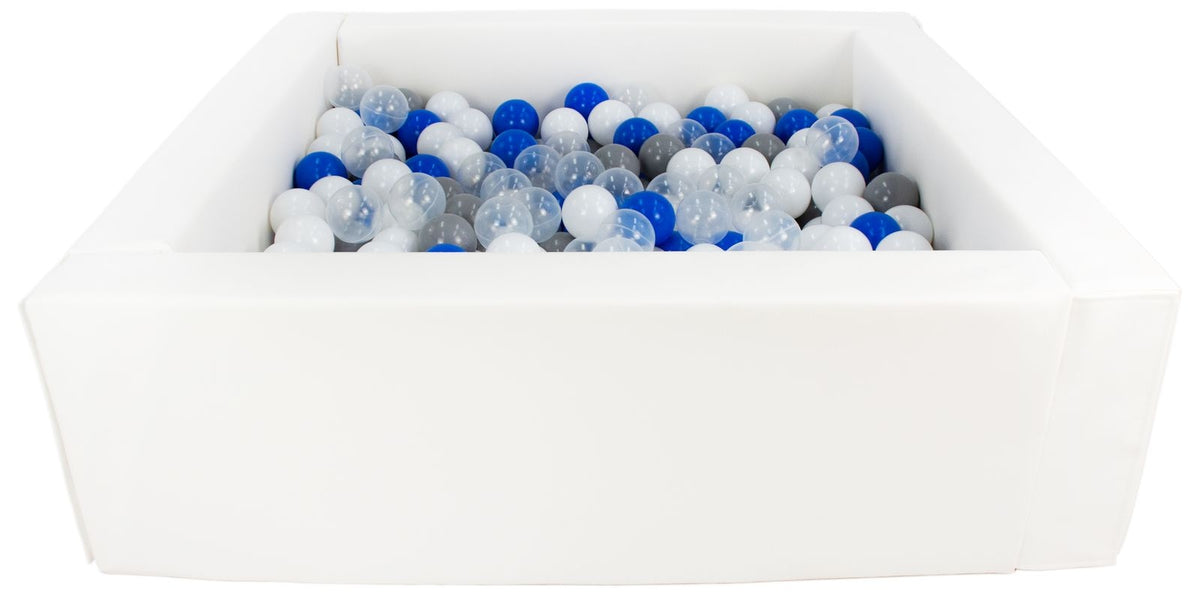 White Square eco-leather ball pit with 300 balls