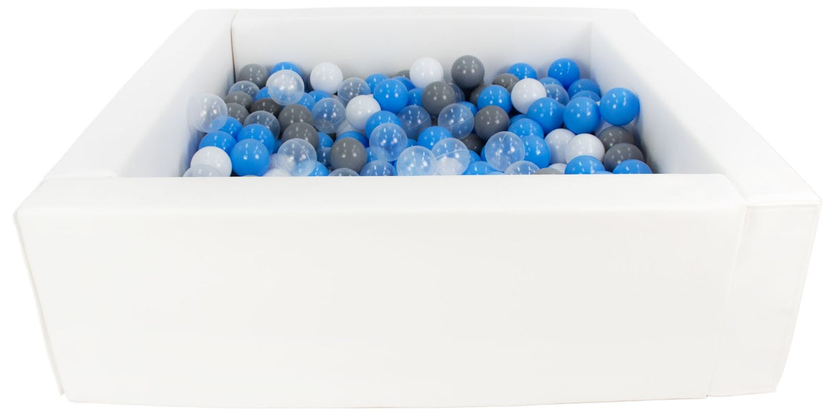 White Square eco-leather ball pit with 300 balls