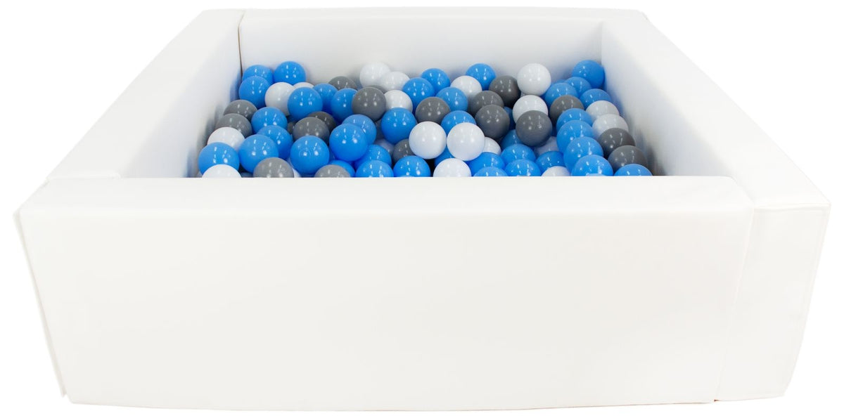White Square eco-leather ball pit with 300 balls