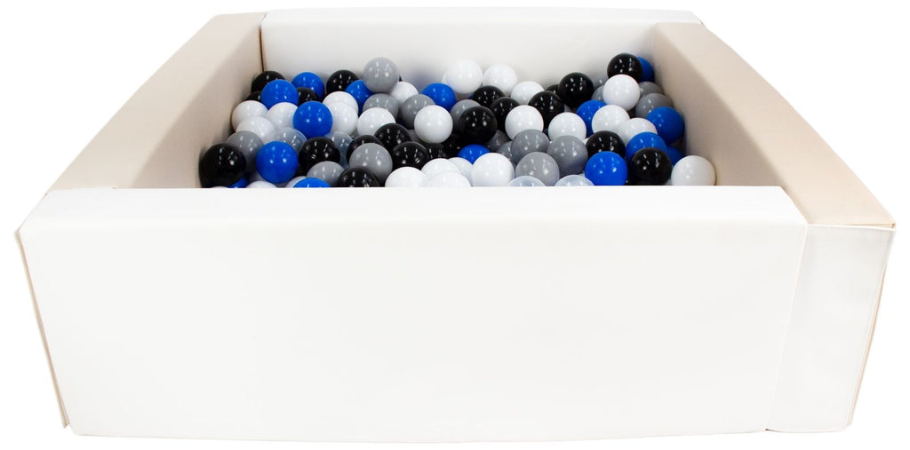 Beige and White Square eco-leather ball pit with 300 balls