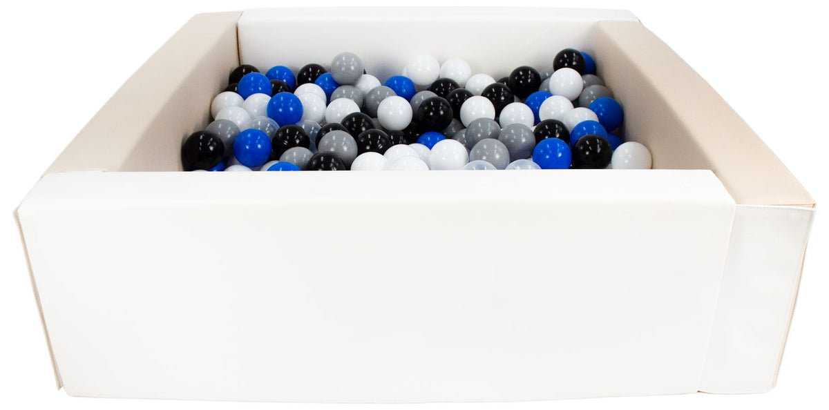 Beige and White Square eco-leather ball pit with 300 balls