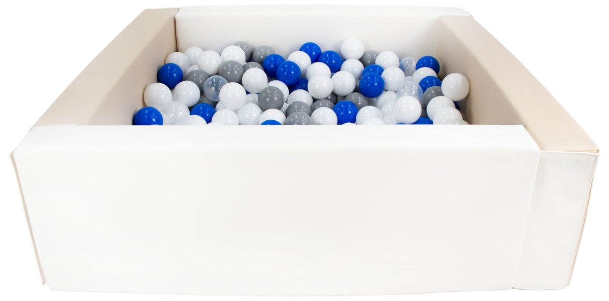 Beige and White Square eco-leather ball pit with 300 balls