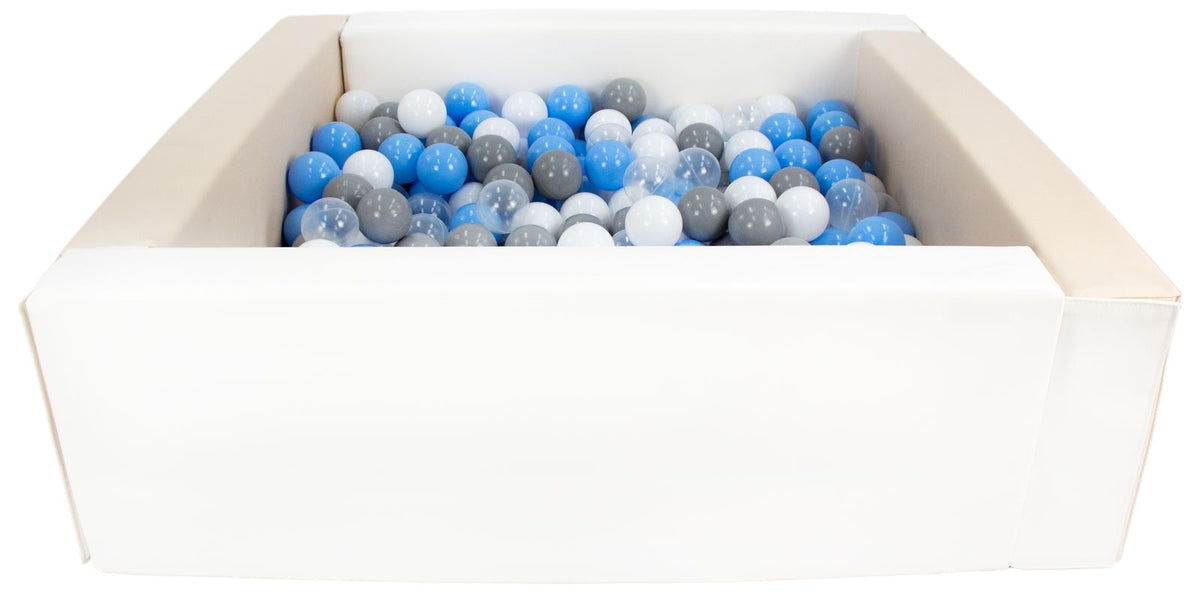 Beige and White Square eco-leather ball pit with 300 balls