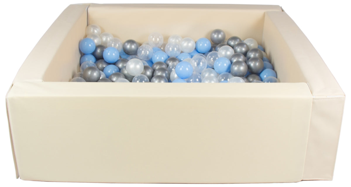 Cappuccino Square eco-leather ball pit with 300 balls