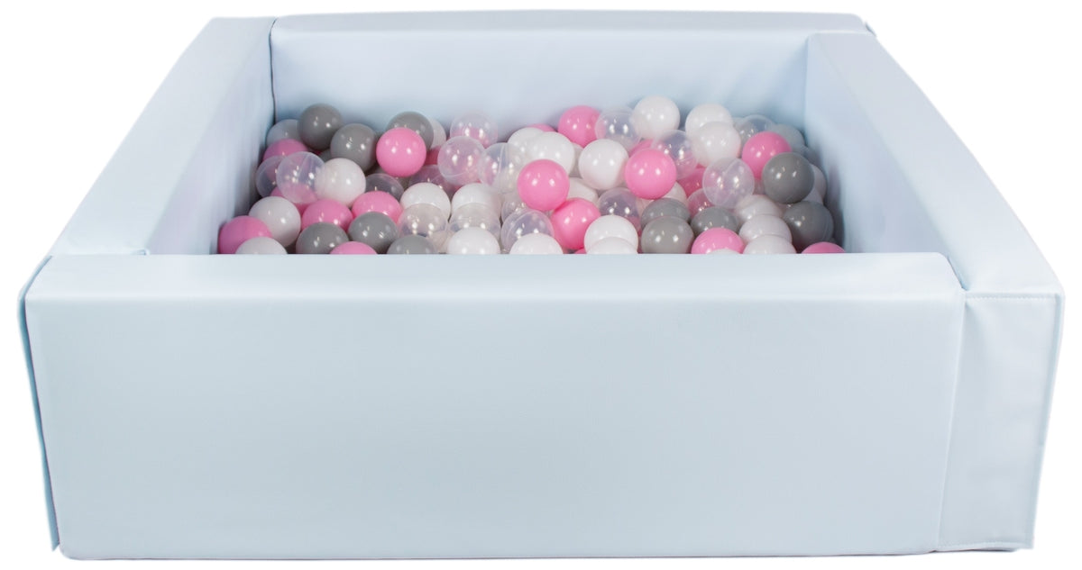 Blue Pastel Square eco-leather ball pit with 300 balls