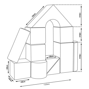 Castle Block Set - Grey/White