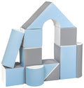 Castle Block Set - Blue/White/Grey