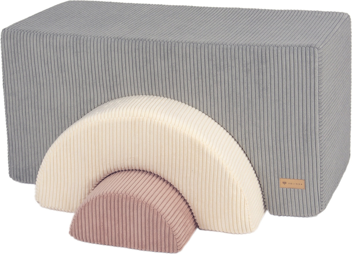 Soft play set, rainbow - Grey, cream, light pink