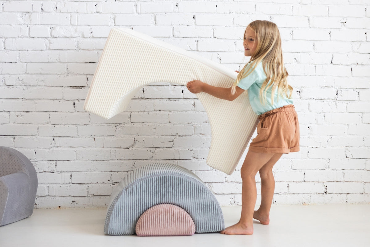 Soft play set, rainbow - Grey, cream, light pink